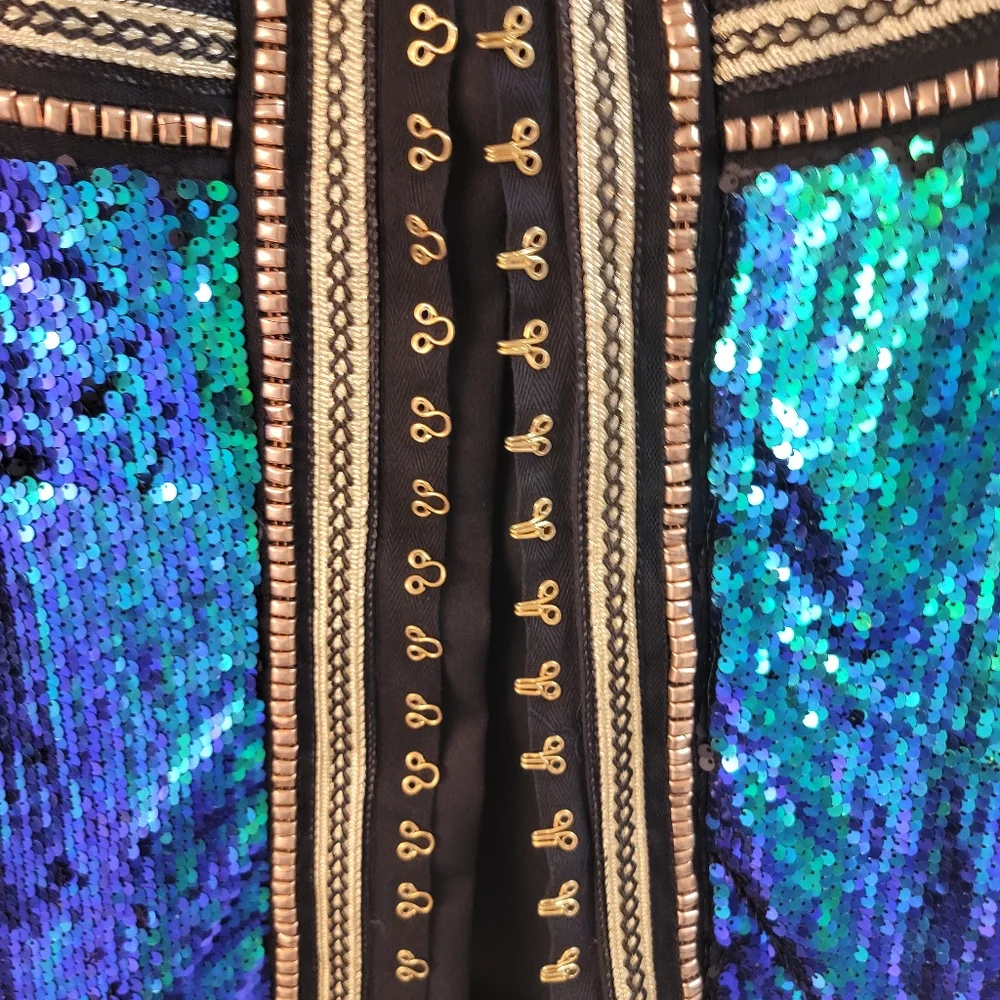 Anisha Green Premium Embellished Sequin shirt dress - Picture 12 of 15